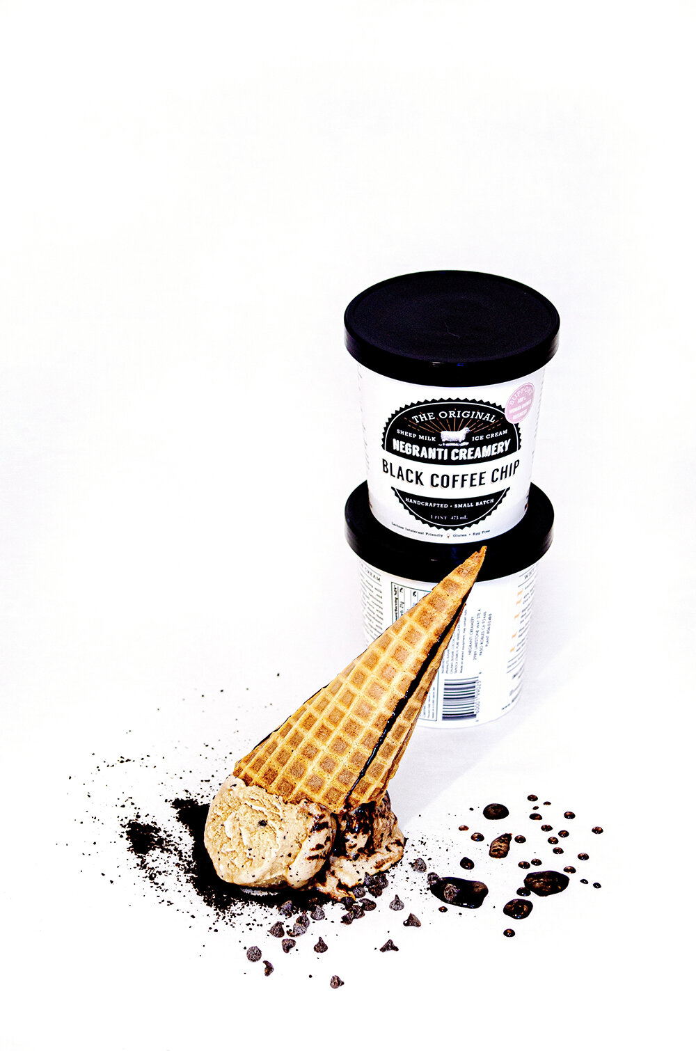 Negranti Creamery-Black Coffee Chip-Upside Cone with Pints.jpg