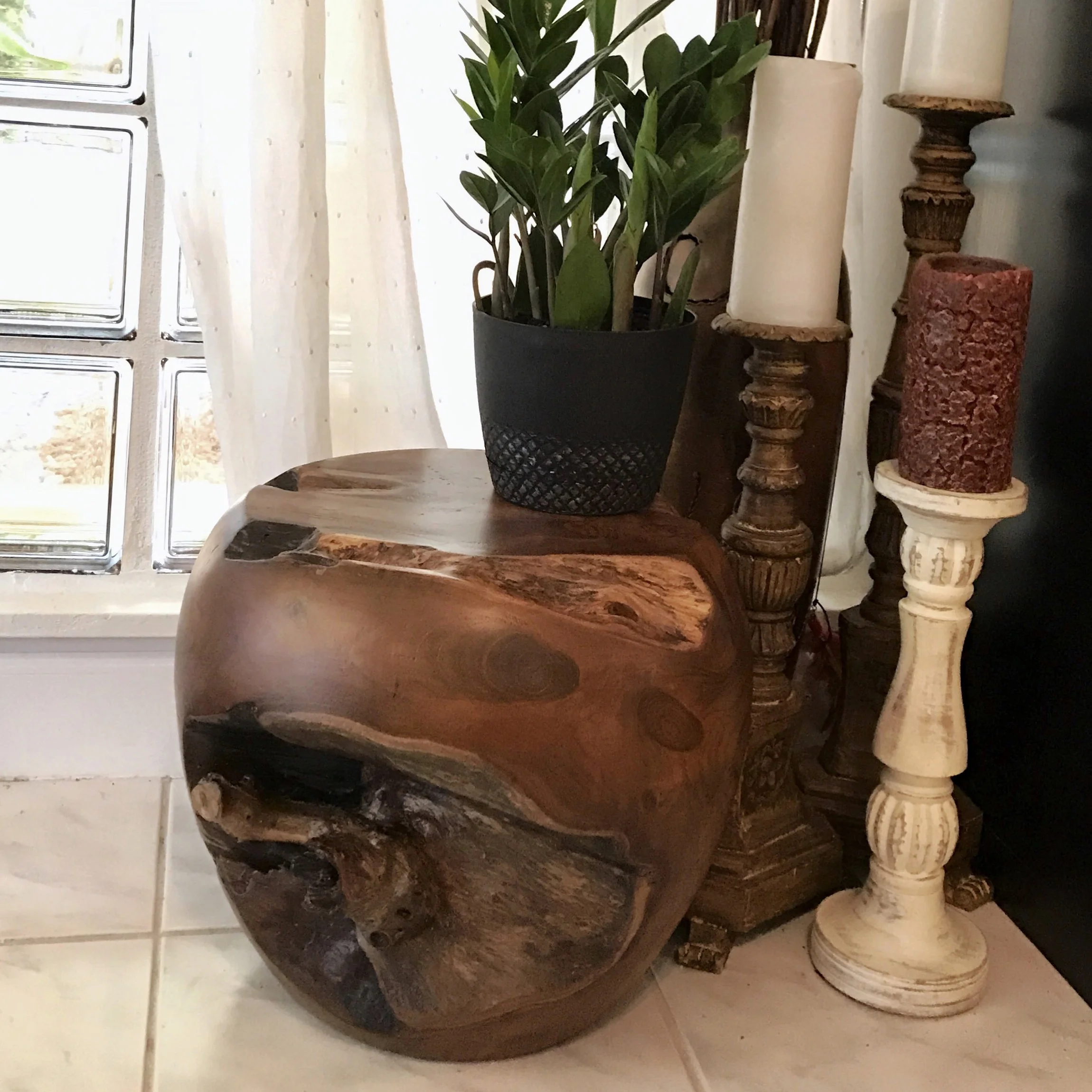 Steal vs. Splurge - Solid Teak Live Edge Stool