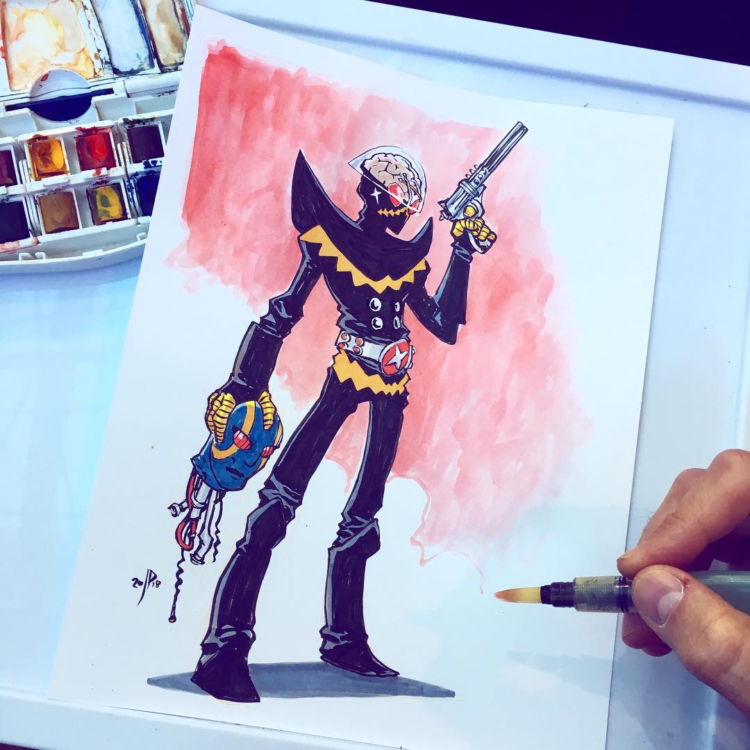 Kikaider, from an old seventies Japanese show that I was not aware of until a fan asked me to do my take on it.