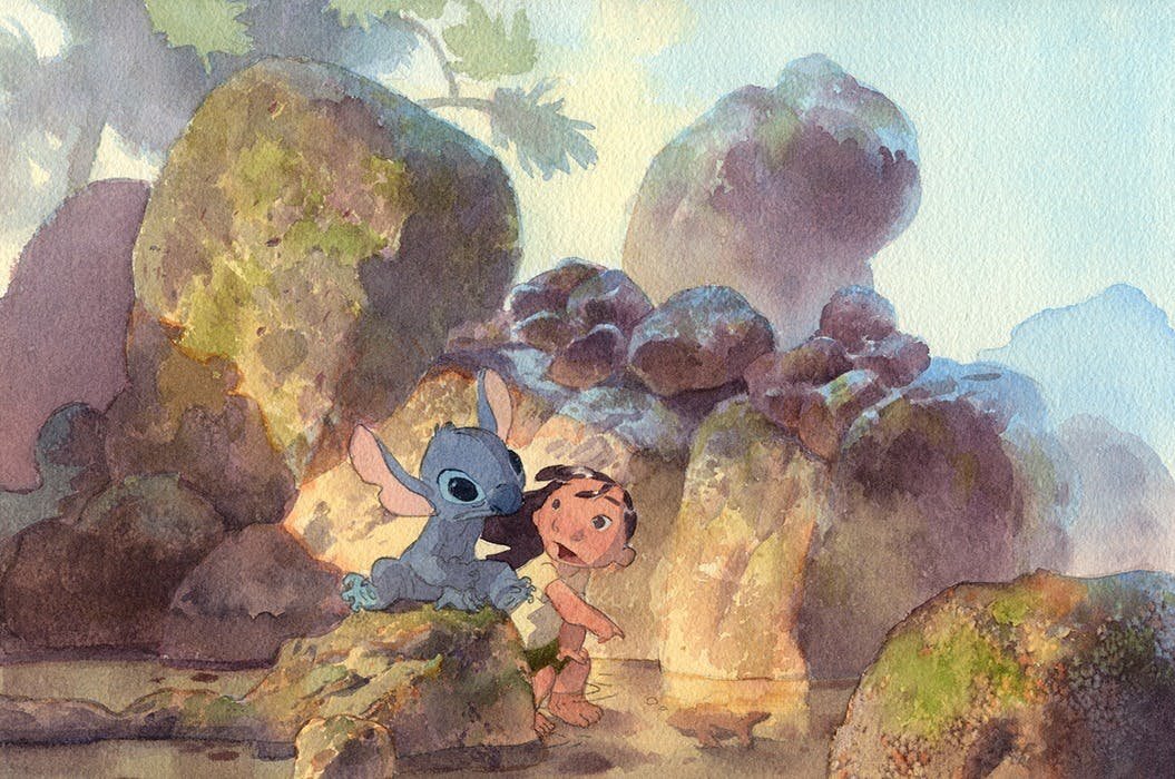 Stitch Watercolor Painting Ideas - Stitch Drawing from Lilo and Stitch