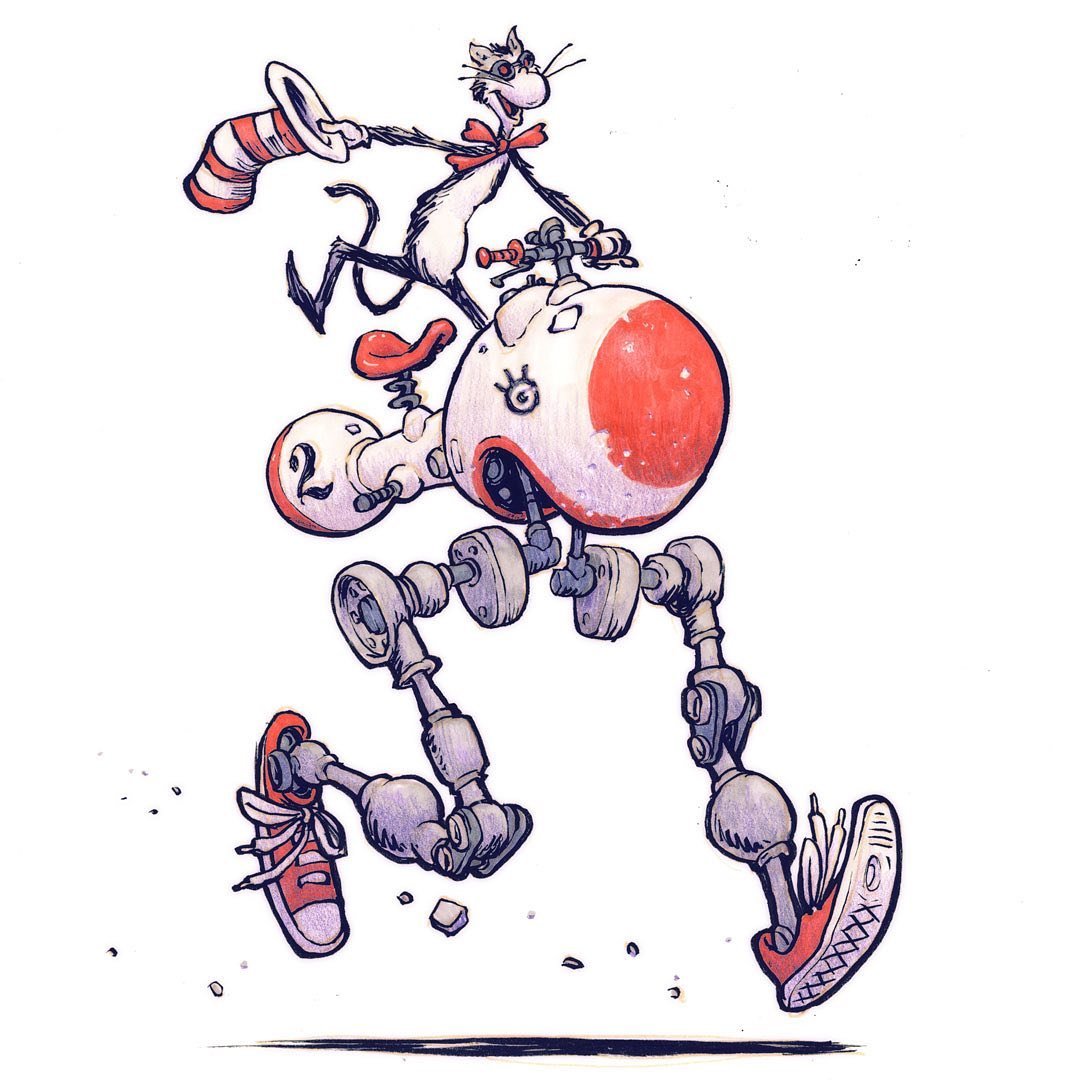 The Cat in the Hat and his wild ride.

&gt; &gt; &gt; #drsuess #comicart #comics #art #comic #illustration #drawing #comicbooks #comicartist #artist #sketch #digitalart #artwork #comicbook #comicbookart #artistsoninstagram #cartoon #comicstrip #draw 