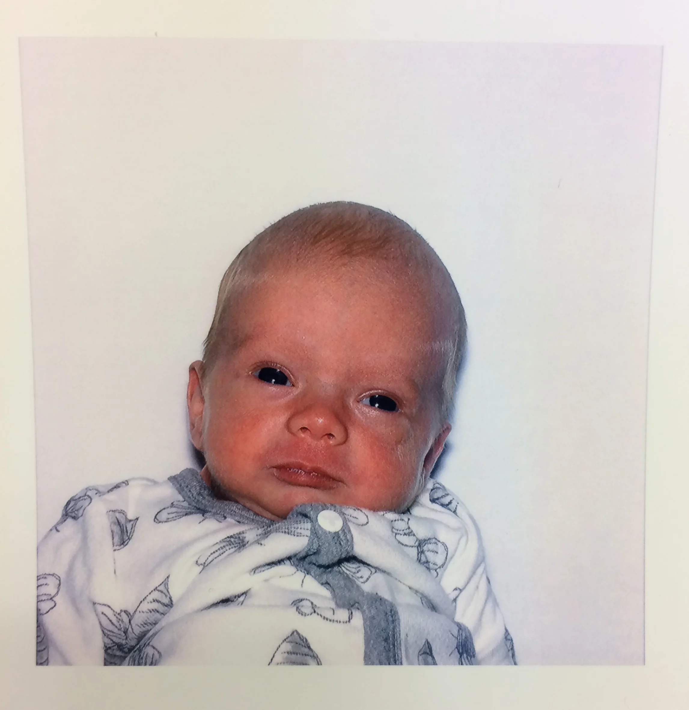 Baby Scarlett’s passport picture!!! The trip to the post office for her passport picture was Scarlett’s first outing after leaving the hospital as a preemie!