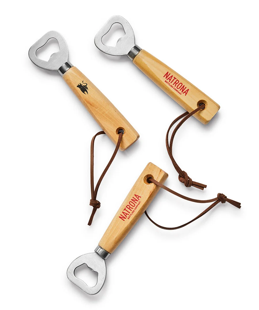 Wooden handle bottle opener 