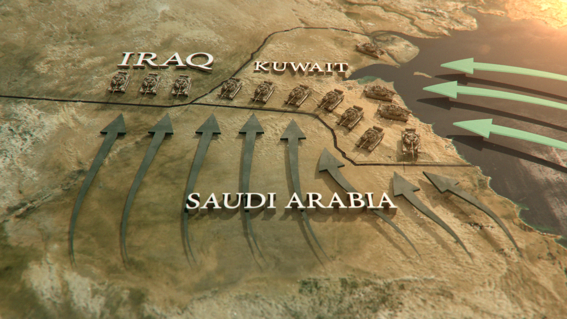 GPS played a major role in the outcome of Operation Desert Storm, hence the title of the episode "The First Space War."