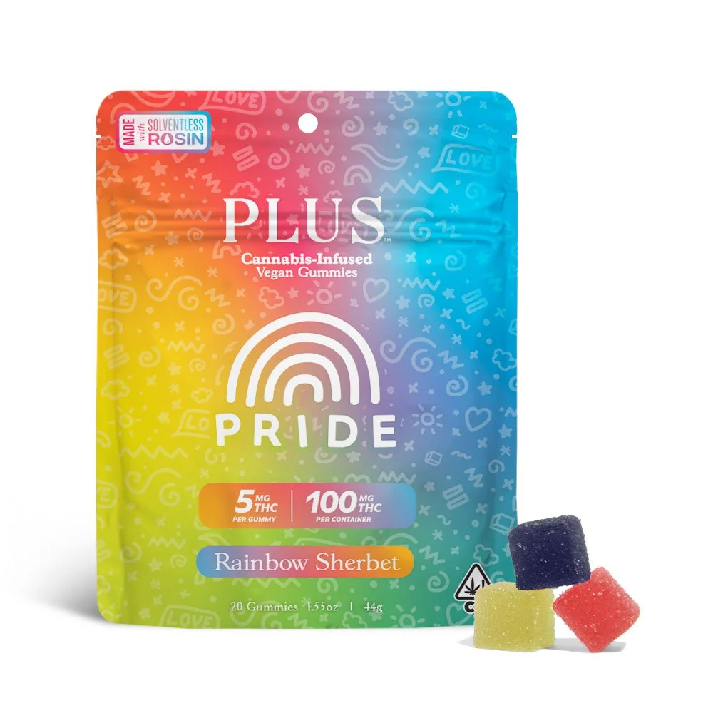 plus pride rainbow sherbet 2026 pouch and gummies