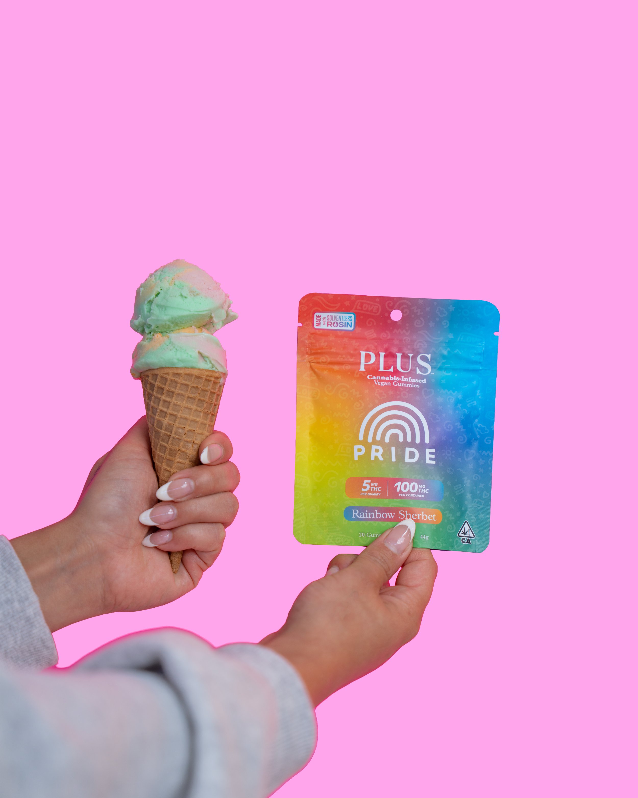 Celebrate Pride with PLUS Rainbow Sherbet Gummies