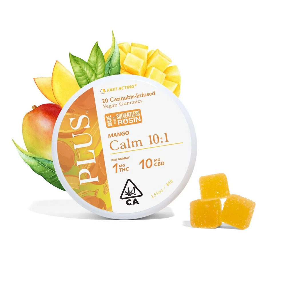 plus mango calm gummy tin