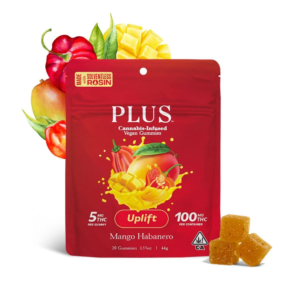 mango habanero gummies with fruit popping out of the bag
