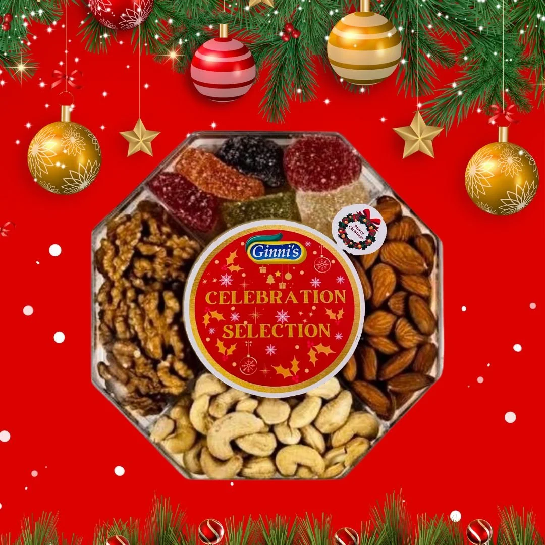 Christmas Nuts, Dried Fruit and Sweets Gift Tray