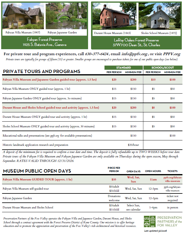 Private Tours and Programs