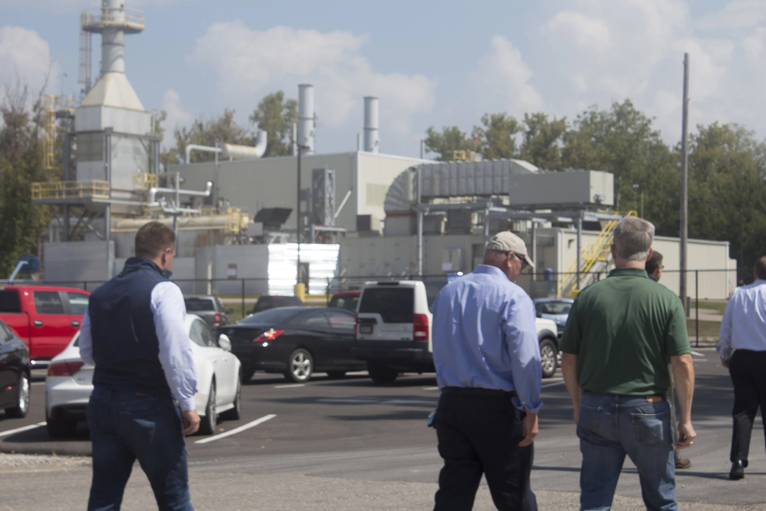 Rep. Jay Edwards, Sen. Frank Hoagland , and Rep. Andy Thompson touring the CHP facility at Solvay in Marietta, Ohio. 