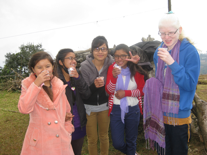 Getting the girls together - Yangzee, Bijaya, Susmita, Bishnu and Puja.