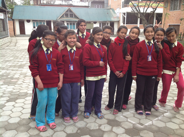 Some of our older boarding school girls meeting to catch up with Christine.