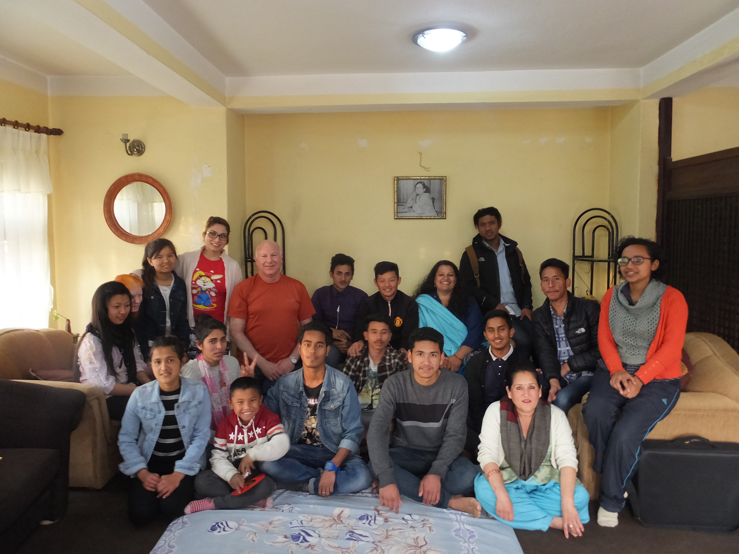 Some of our children visiting our NGO office and meeting board member Rick Hendin.