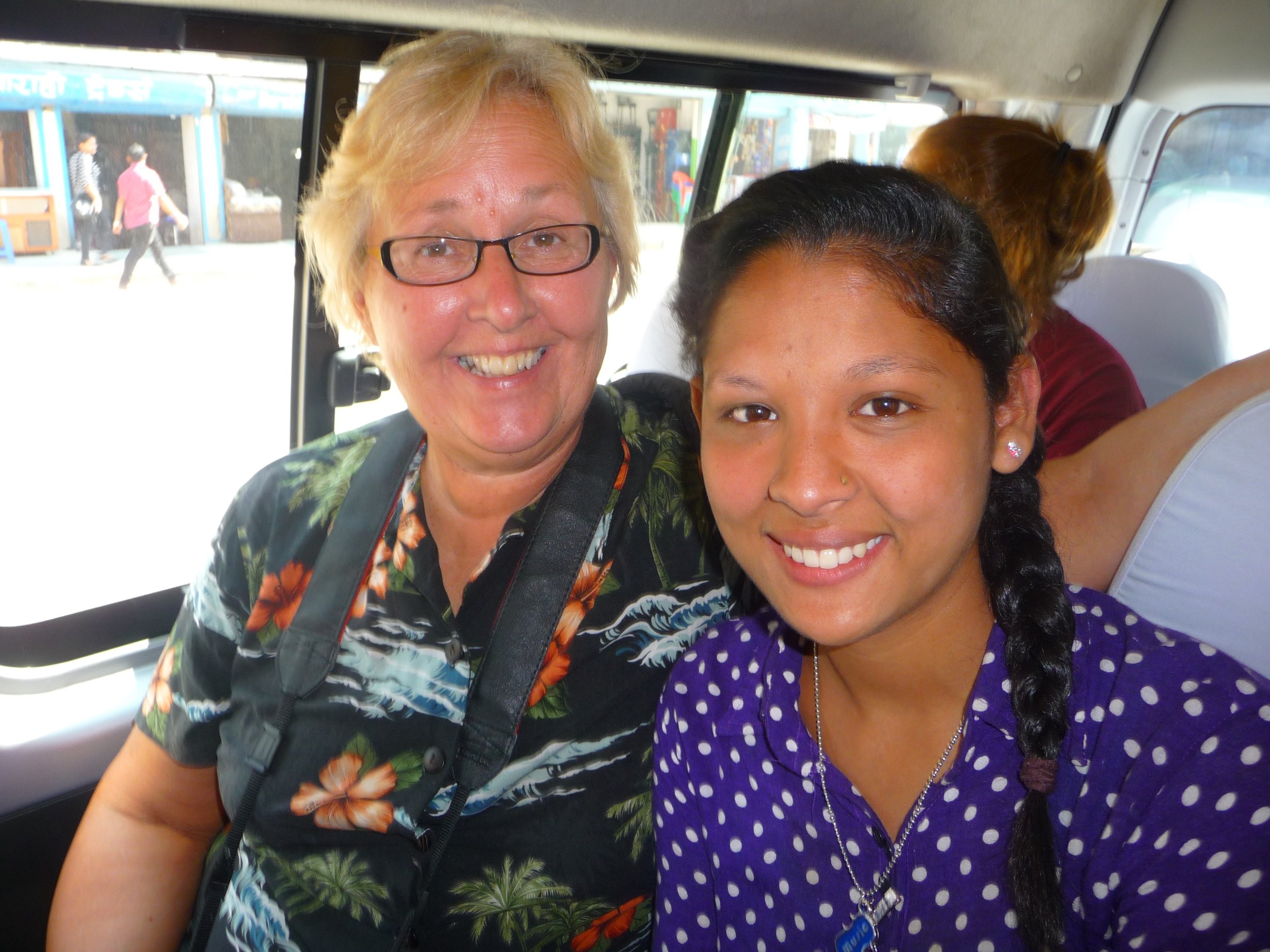 Sponsor Joy with her sponsored child, Sarbhada enjoying time together.