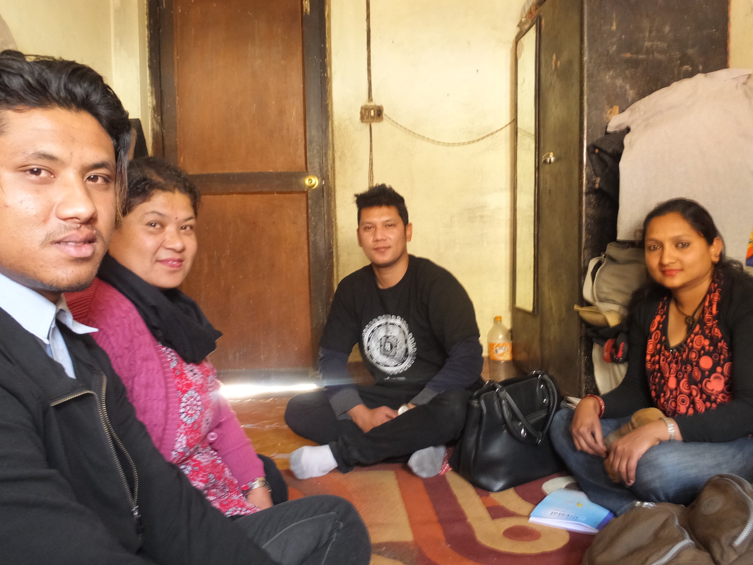 BSF staff (right to left) Bimala Joshi, Counselor and Aleesh Baniya, Program Director, meet with Anish and mother to discuss career plans.