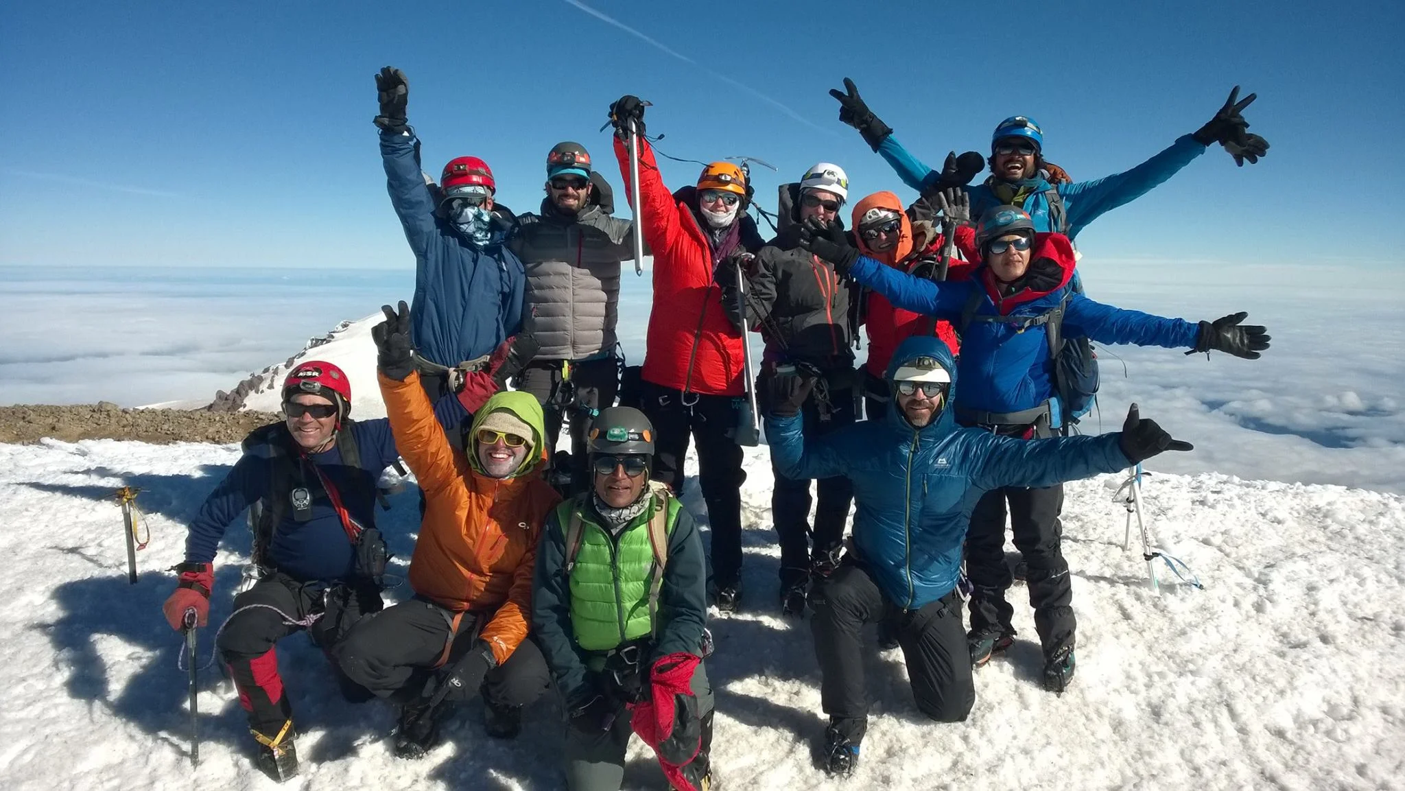 Mount Rainier Climbers at the summit for the Climb for Himalaya Children in Washington