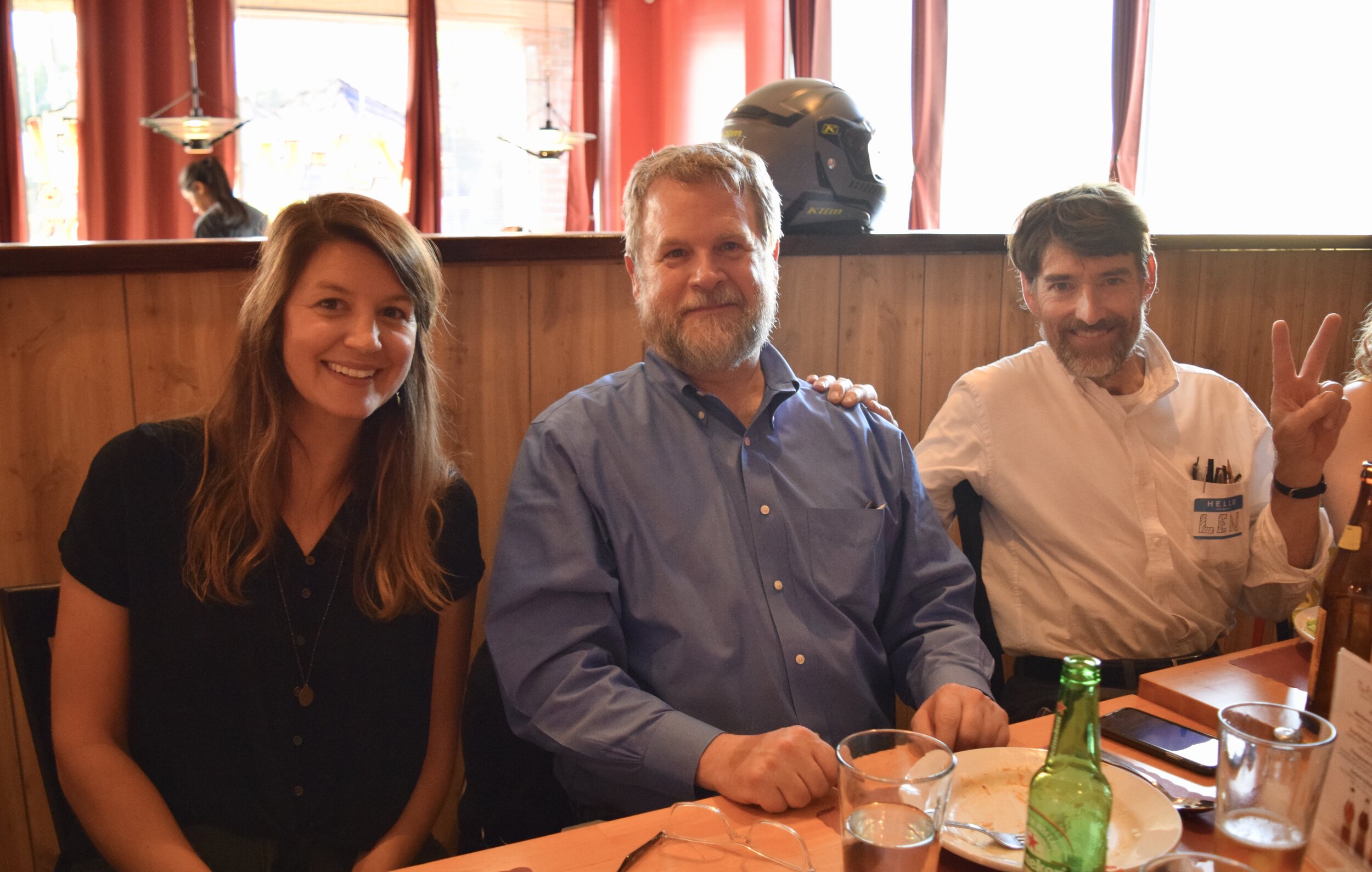 Tracy Laramie (left) with fellow Board members Jim Craig (middle) and Len Kannapell (right)