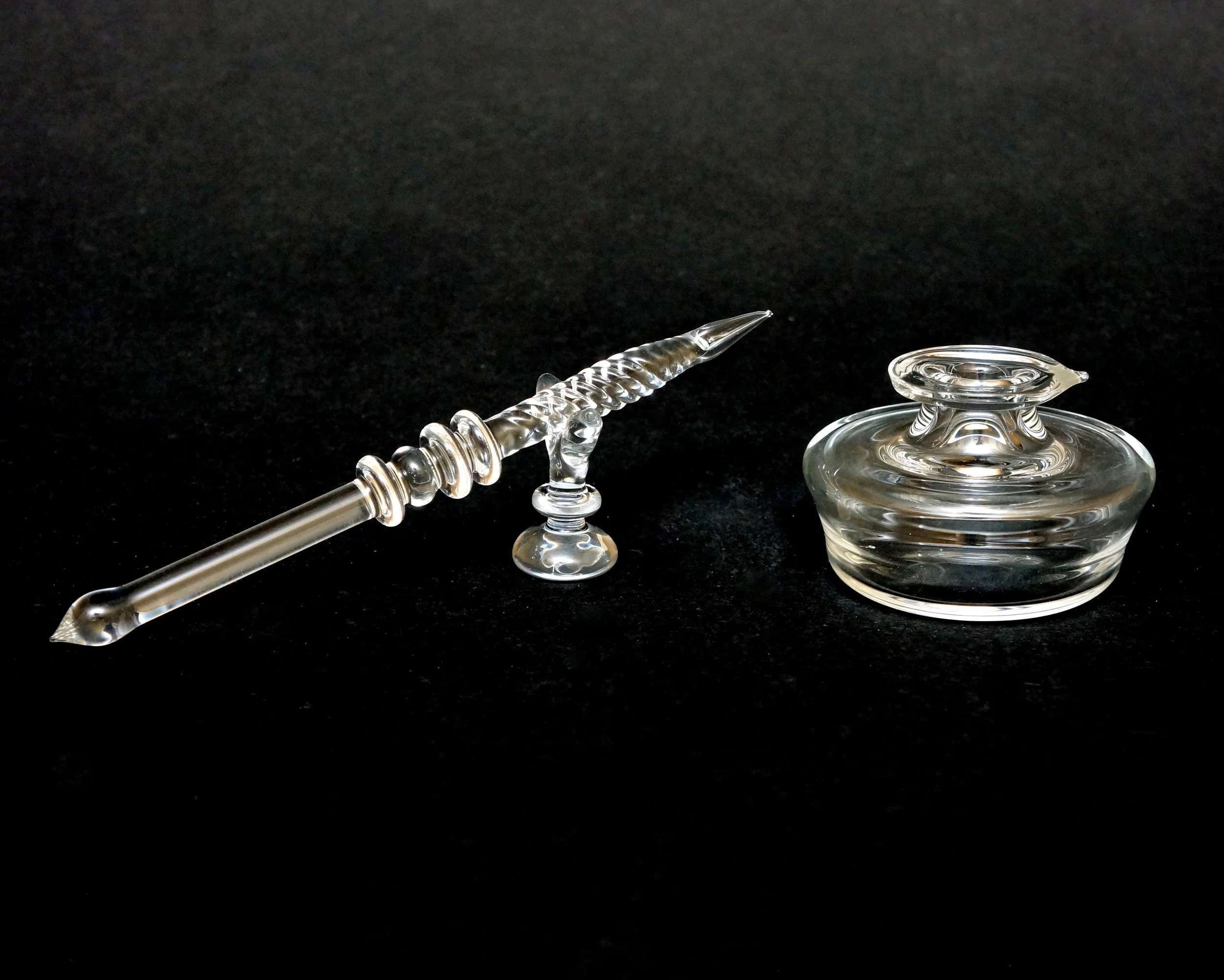 Handmade Fountain Pen & Inkwell Set