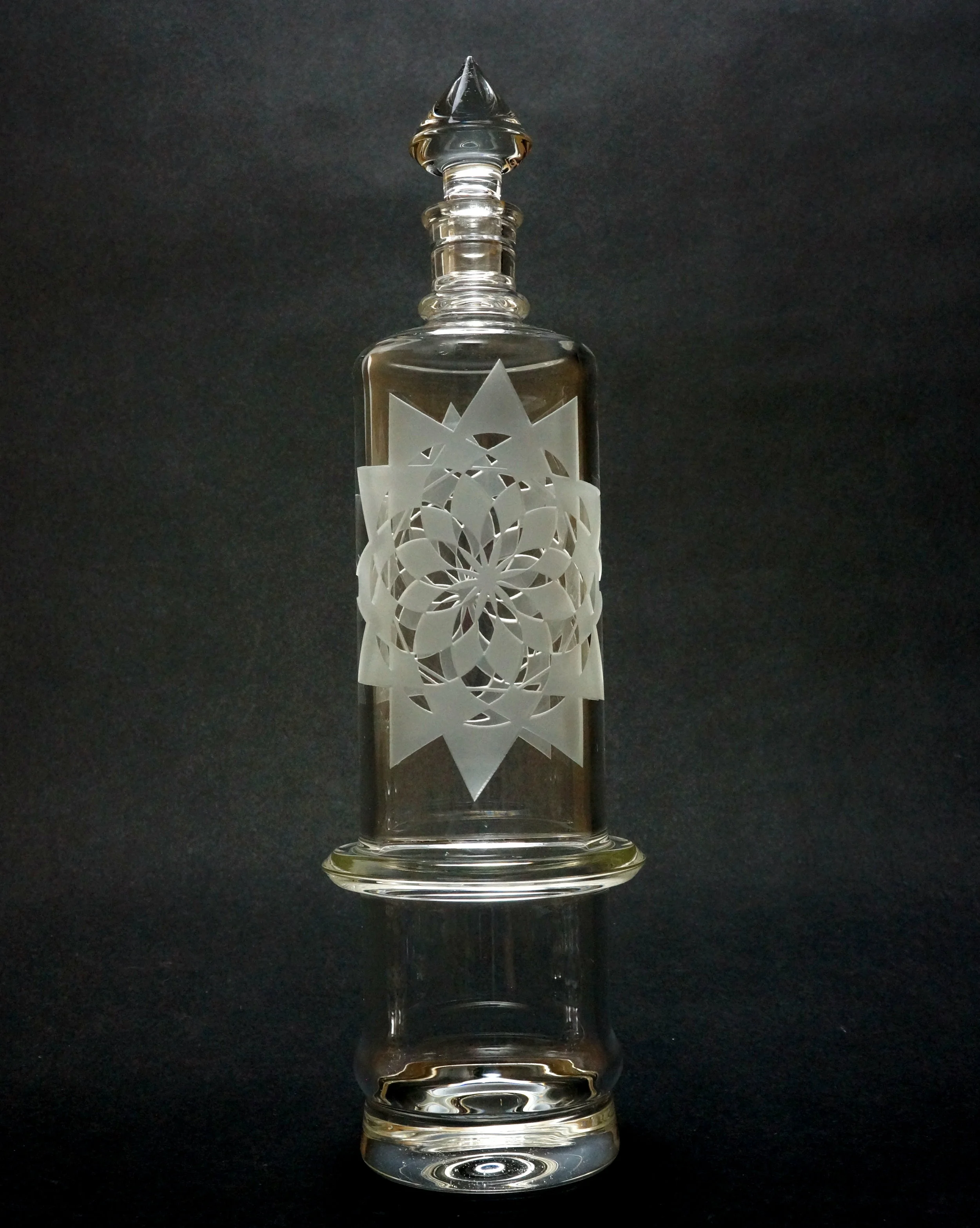 Ringed Etched Bottle