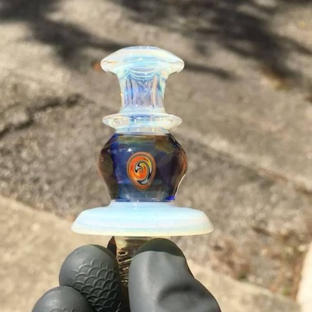 Just a few recent caps...🌪🌪 Some chips of glass Millie, Opal and metal squeezed into these little pupps. Thanks for looking!!! #huffy #huffyglass #carbcap #whipper #millie #vitamino #dichro #glassofig #bestofglass #terps #oscillator #grateful 👌👈?