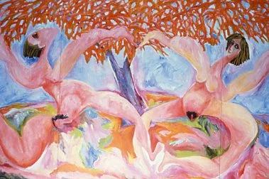 Under the Ponciana Tree<br>120 x 180" Acrylic on Canvas