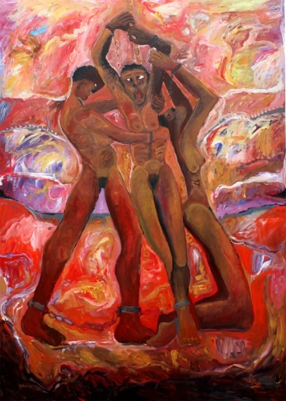 The Runaways<br/> 55 x 79" Acrylic/Canvas