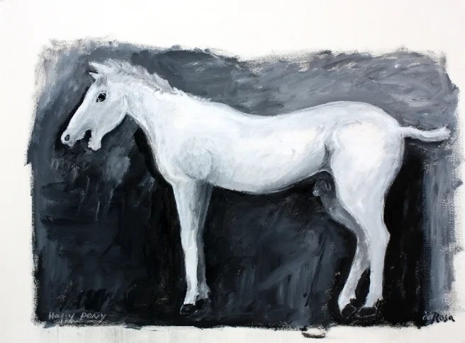 Happy Pony<br>22 x 30"<br>Acrylic on Paper, 2017