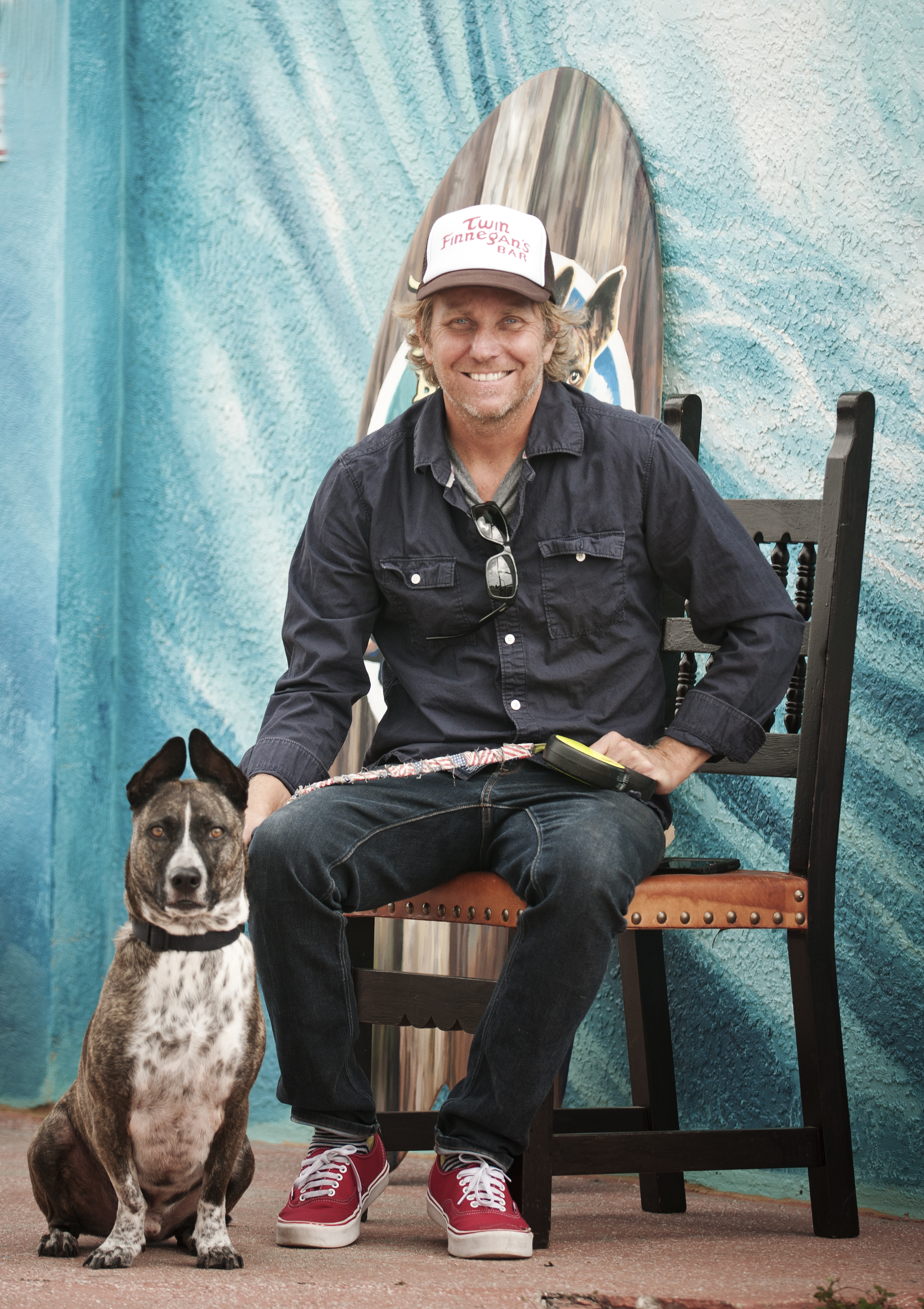 Erik & Pincho - Erik rescued Pincho on a surfing trip in Puerto Rico. What a lucky dog! 
