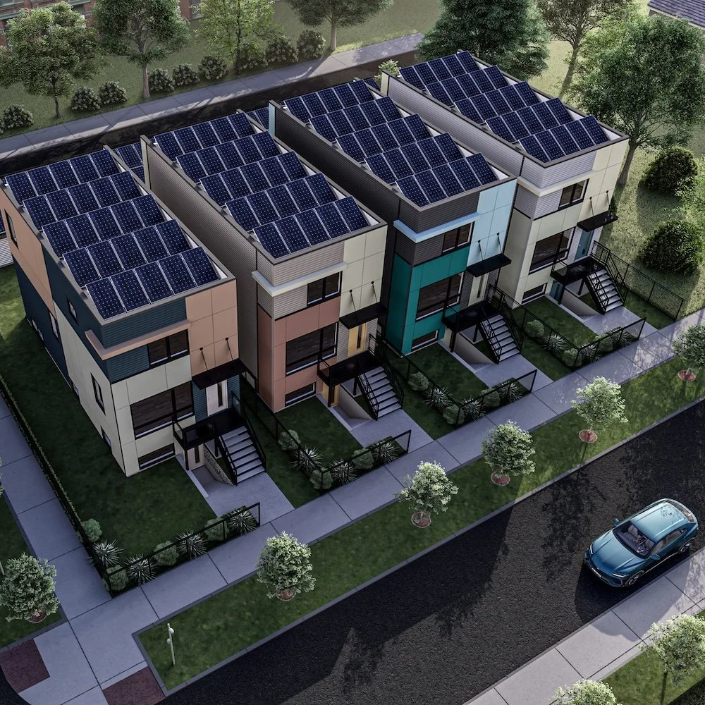 Street view of planned homes