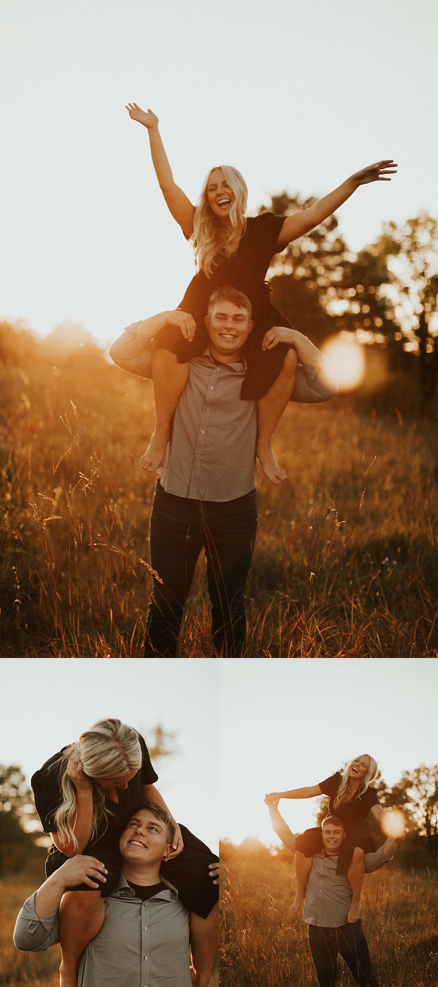 Minnesota Prairie Golden Hour Engagement Session