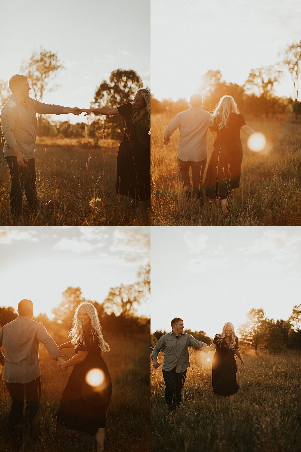 Minnesota Prairie Golden Hour Engagement Session