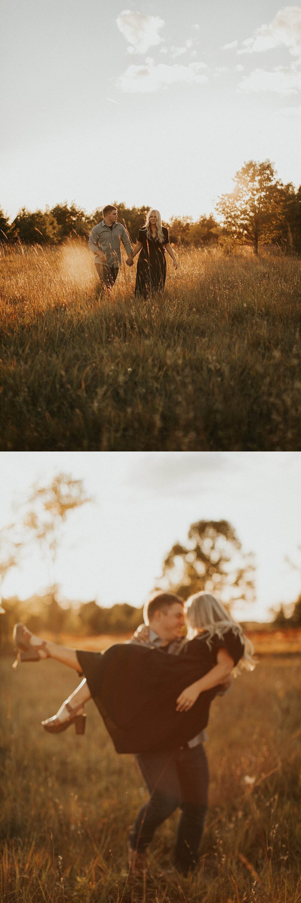 Minnesota Prairie Golden Hour Engagement Session