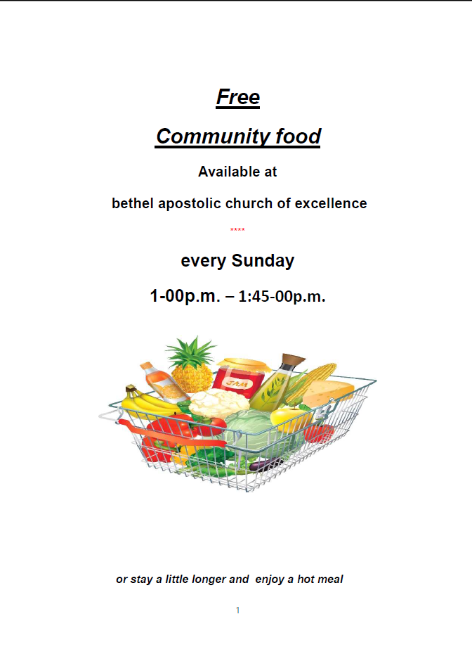 Free Community Food at B.A.C.E.