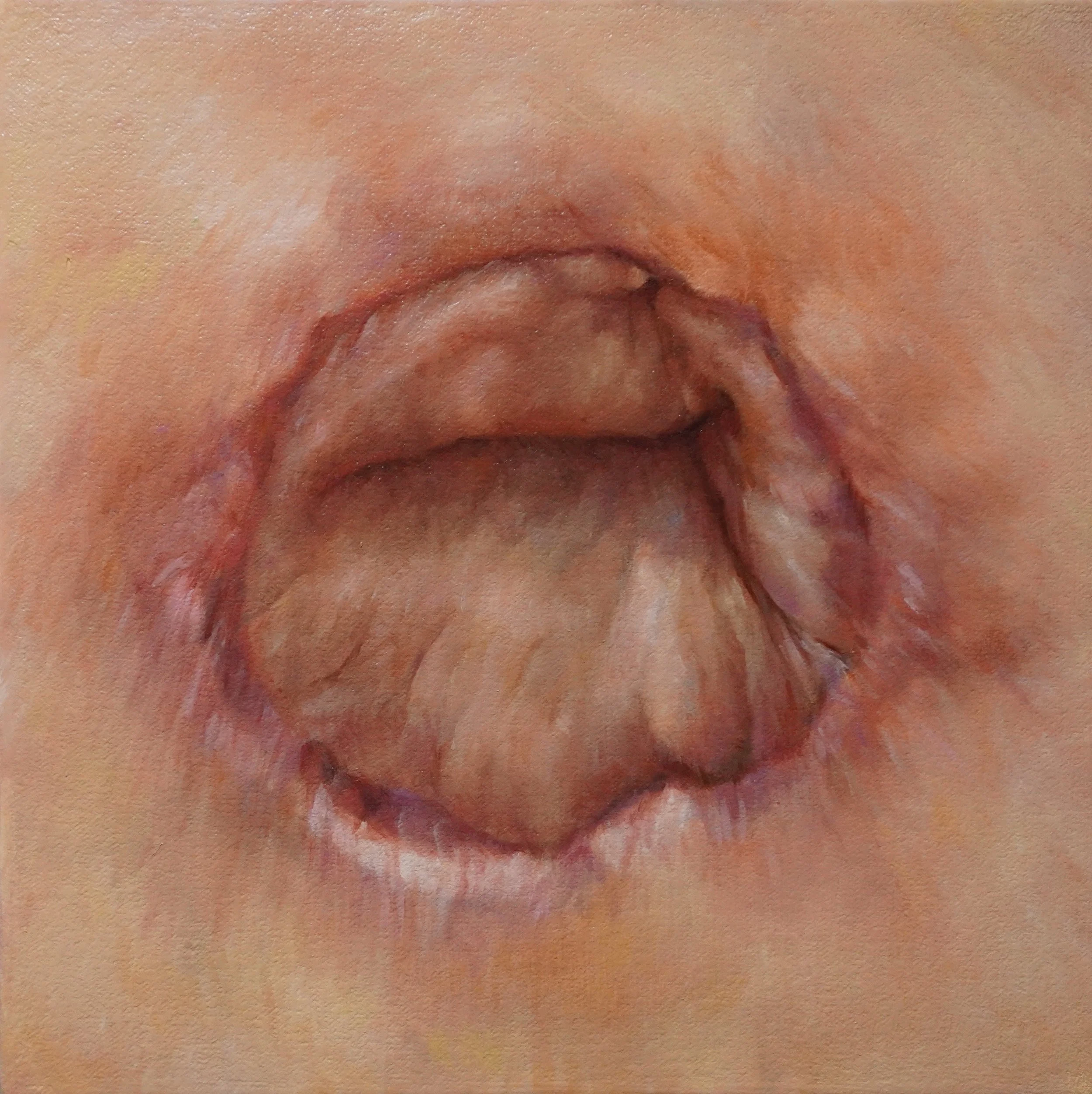   Belly Button Study  2025 Oil on Canvas Wrapped Panel 10" x 10" 