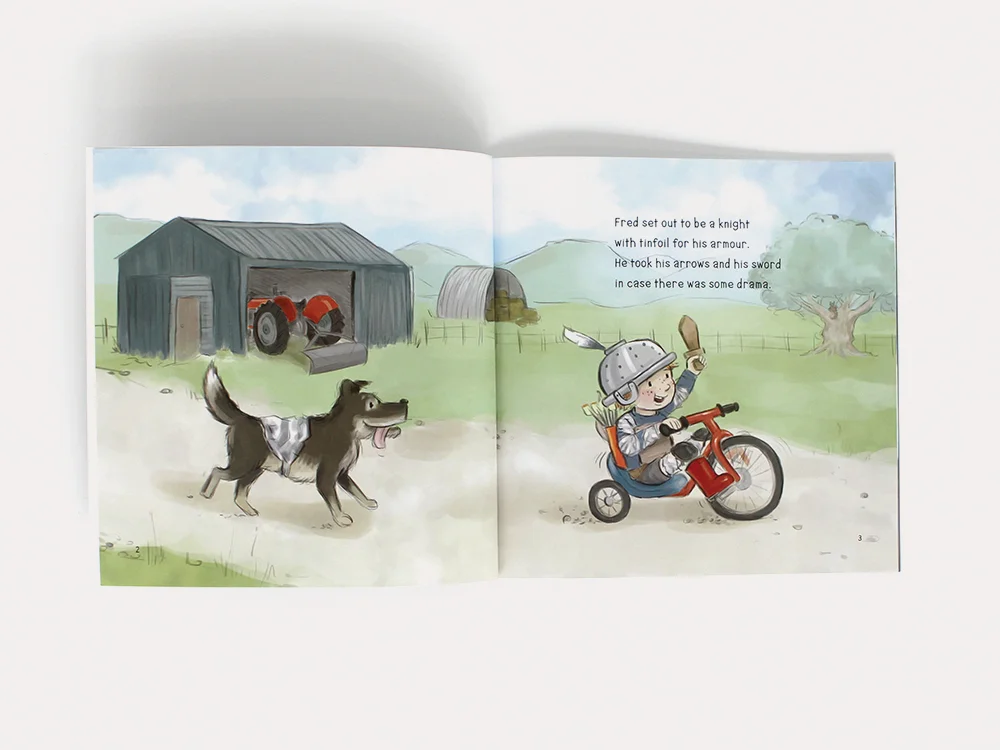 Fearless Fred and the Dragon Illustration Children’s Books