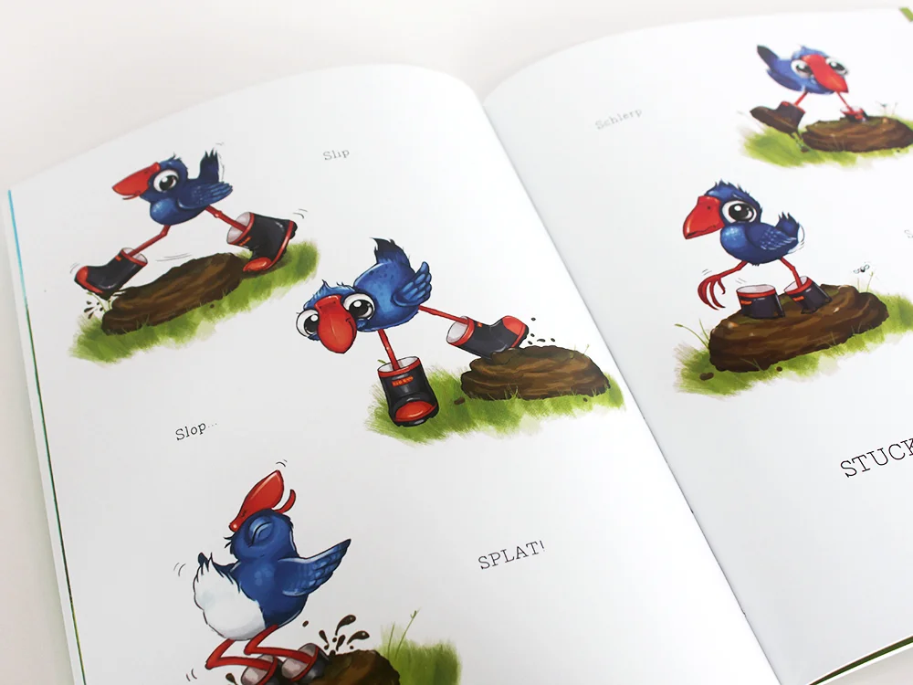Luke the Pook Stuck in Poo What to do children’s book Pukeko Illustration Books