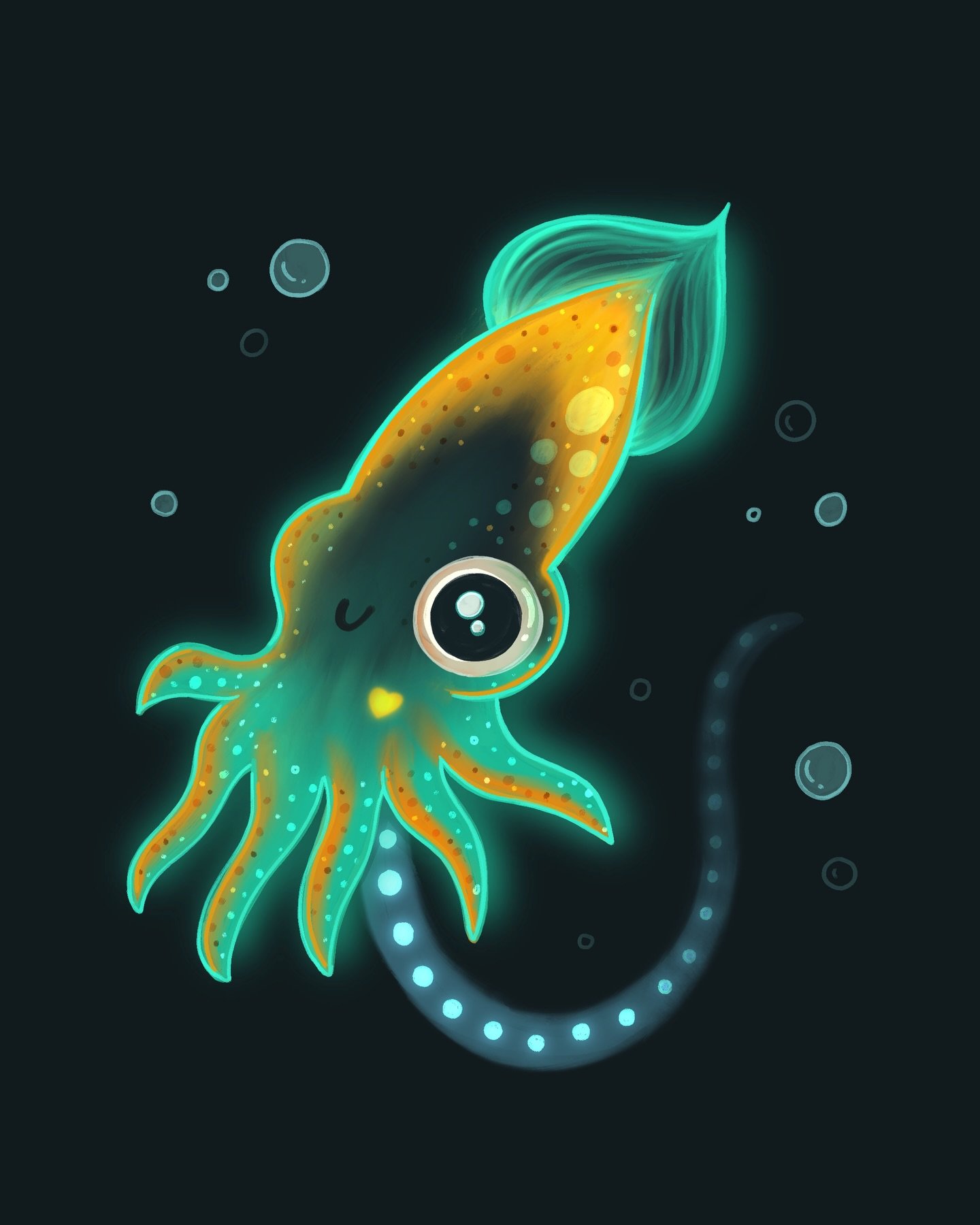 After watching Planet Earth III and seeing the deep-sea creatures that glow neon in complete darkness, I became a little obsessed and had to draw them.

This is the Firefly Squid 🦑✨

🦑 It lives in the deep waters off the coast of Japan
🦑 It has th