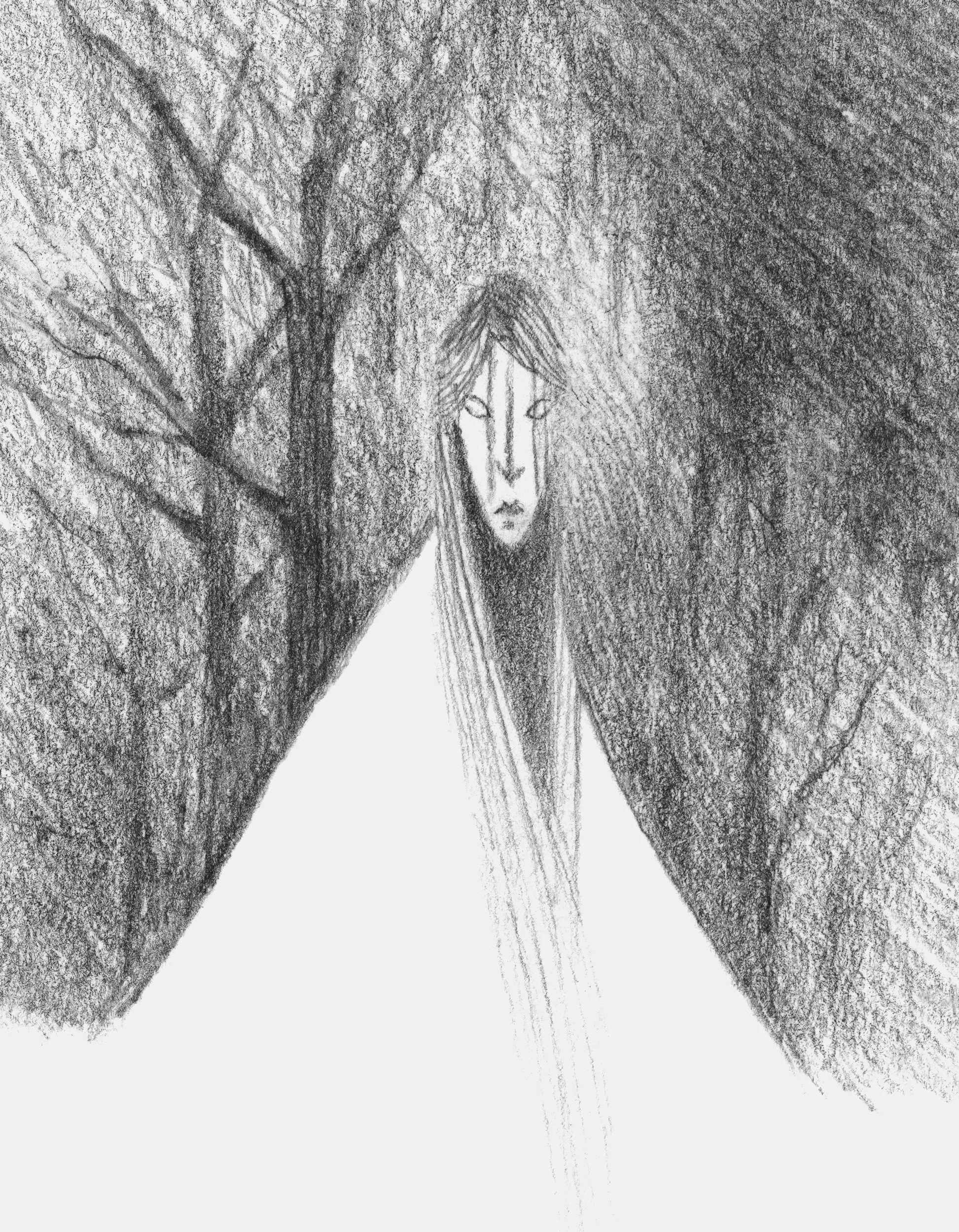 "Apparition" Bog Forest Witch Art