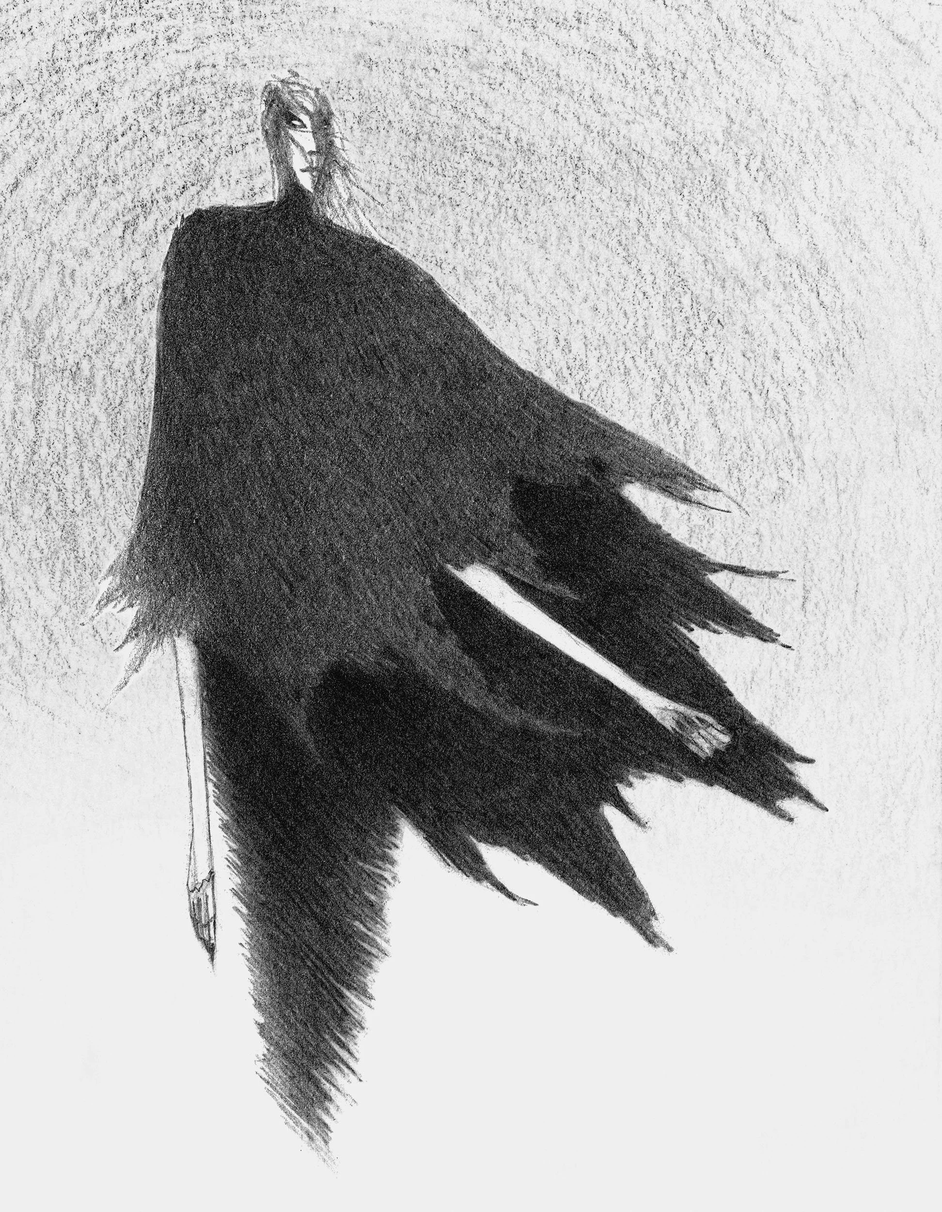 "Locust" Dark Vampire Lady of Death Drawing