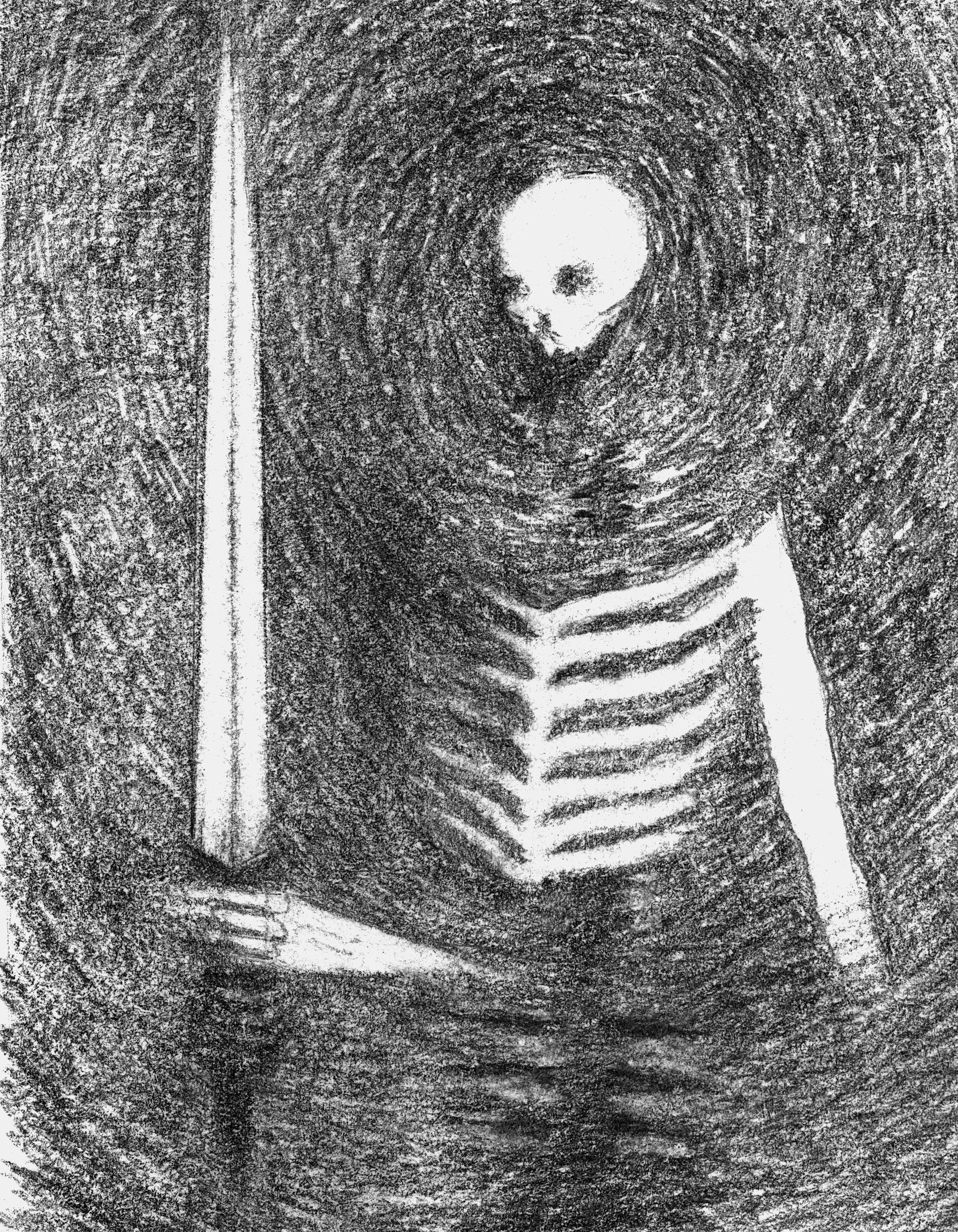 "God of Death" Macabre Skeleton Gothic Art
