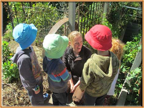 Pre-schoolers in our garden