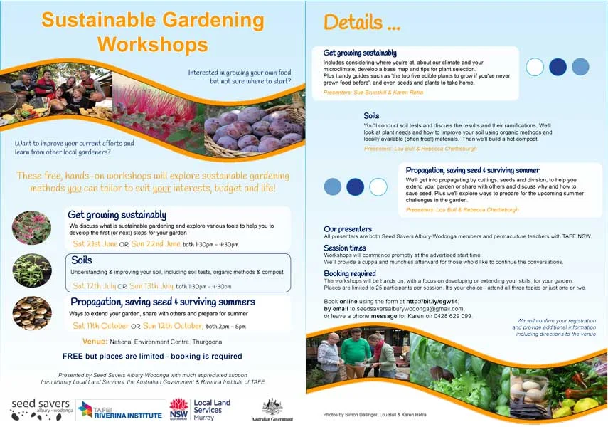 Free Sustainable Gardening Workshops