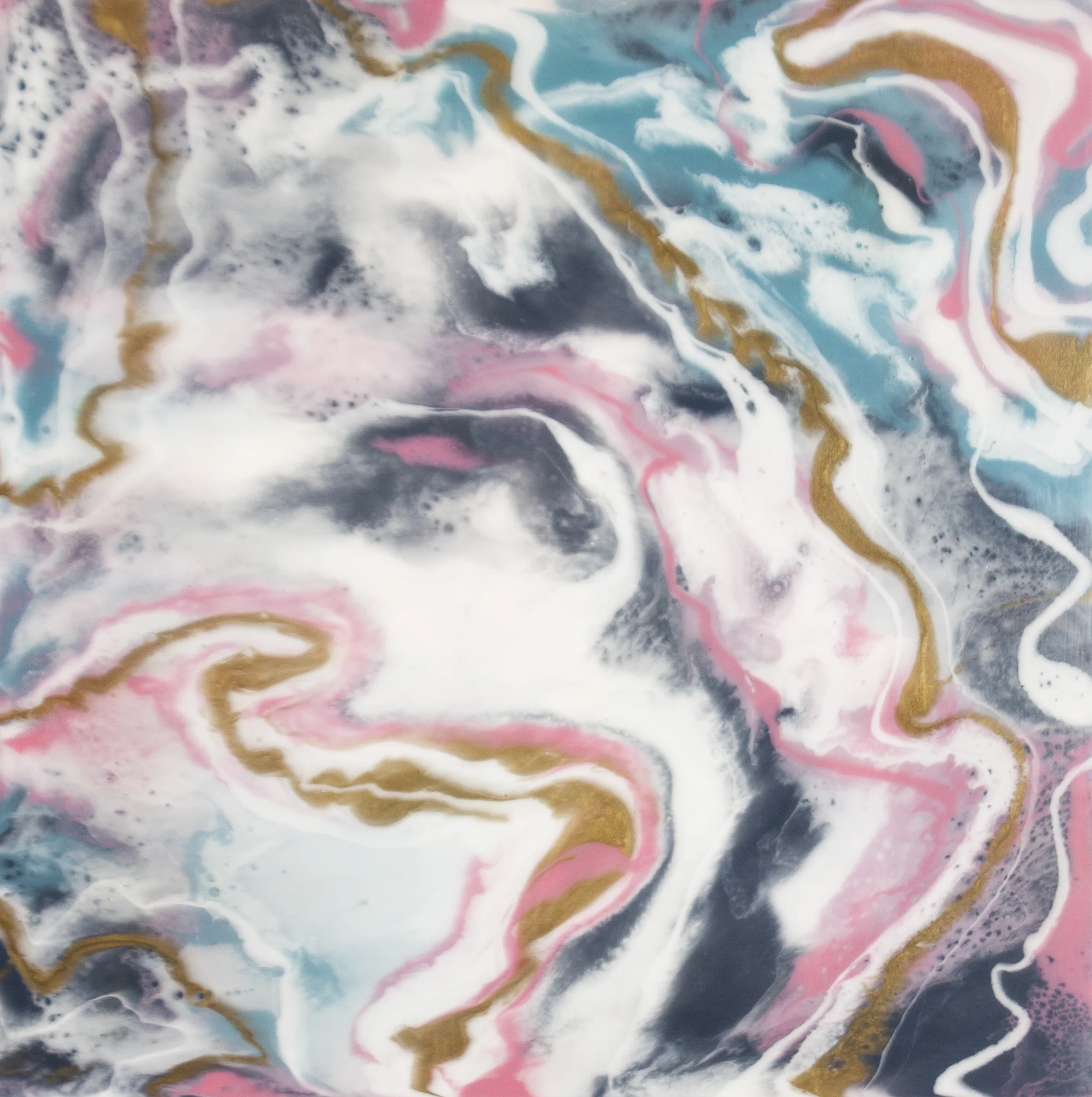The Glorious Storm, 2017. Resin and acrylic on panel, 24 x 24.