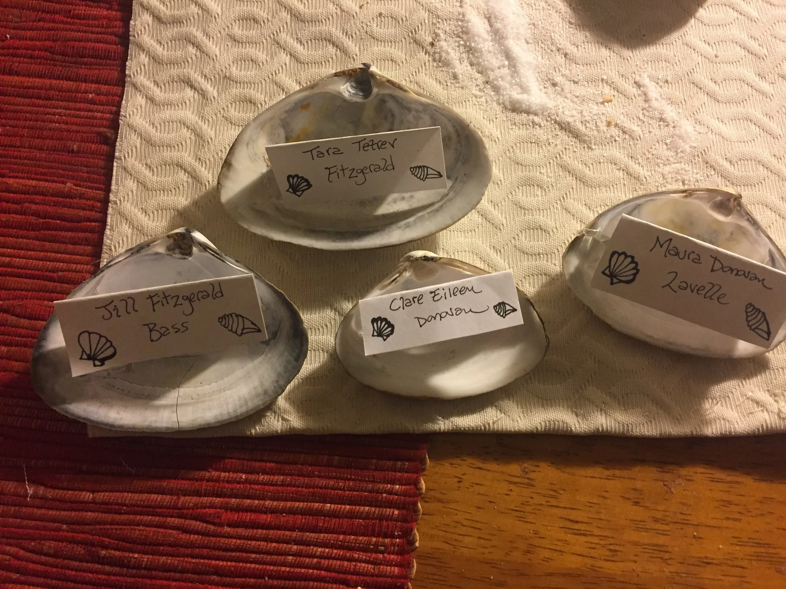 Handmade Sea Shell place markers