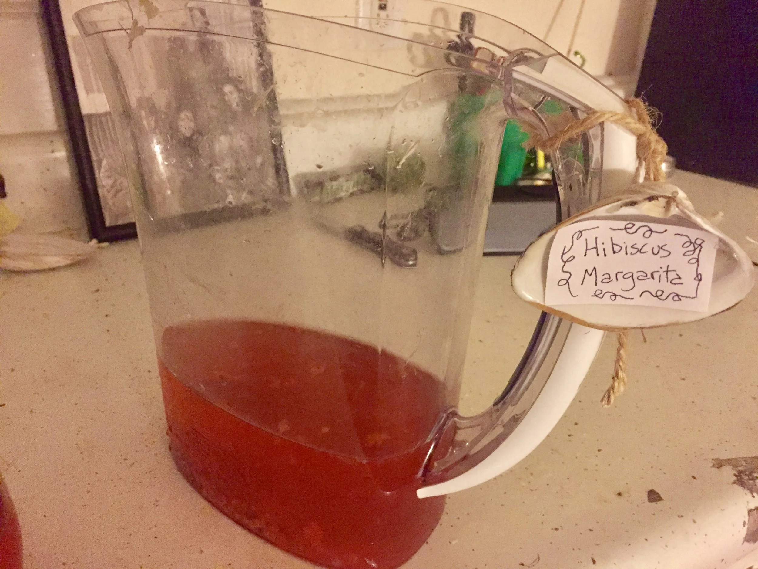 Not much is left after my dinner party!If you're lucky you get to enjoy Hibiscus Margaritas with good company, with who you can be irreverent, loving and truly at ease. If not at the beginning of the night, then after some tequila everybody is a lit…