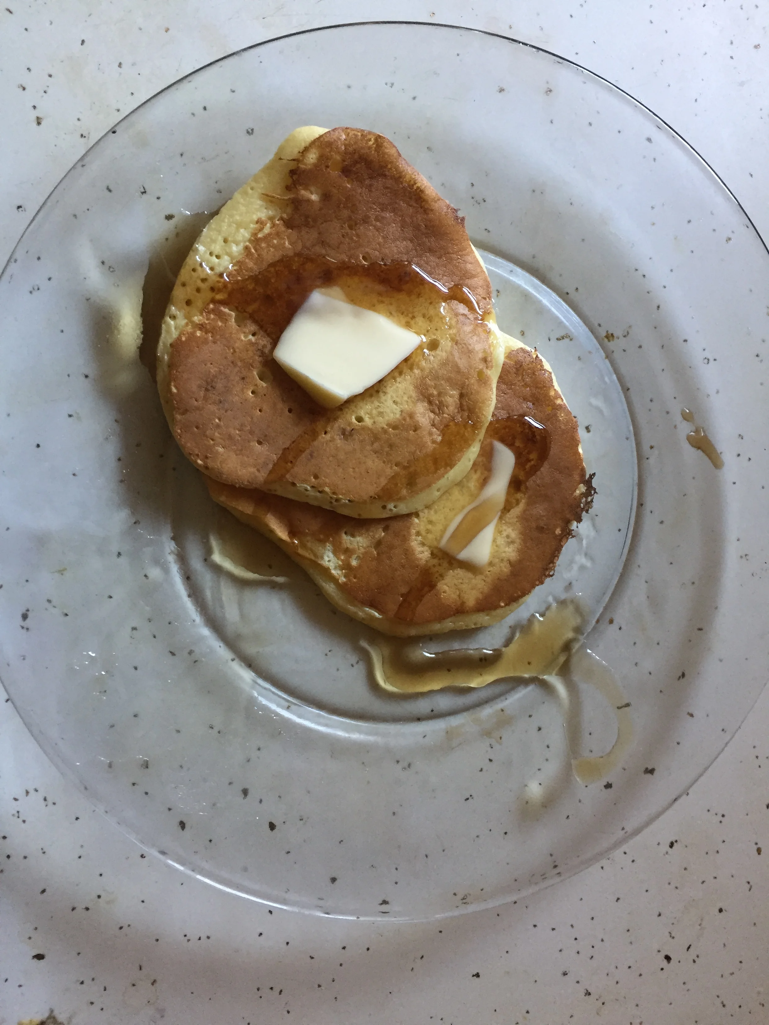 IngredientsCup of flour2 tsp of baking powder1 tsp of brown sugar0.5 tsp of sea salt2 eggscup of milk (or so)