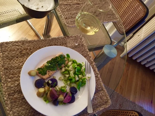 *Serving suggestion: with salted heirloom potatoes and sautéed Brussels sproutsIngredientsSalmon fillets (In this recipe I used individualized portions)cilantro (healthy bunch)3-5 cloves of garlichigh quality olive oilground salt and pepperpowdered …