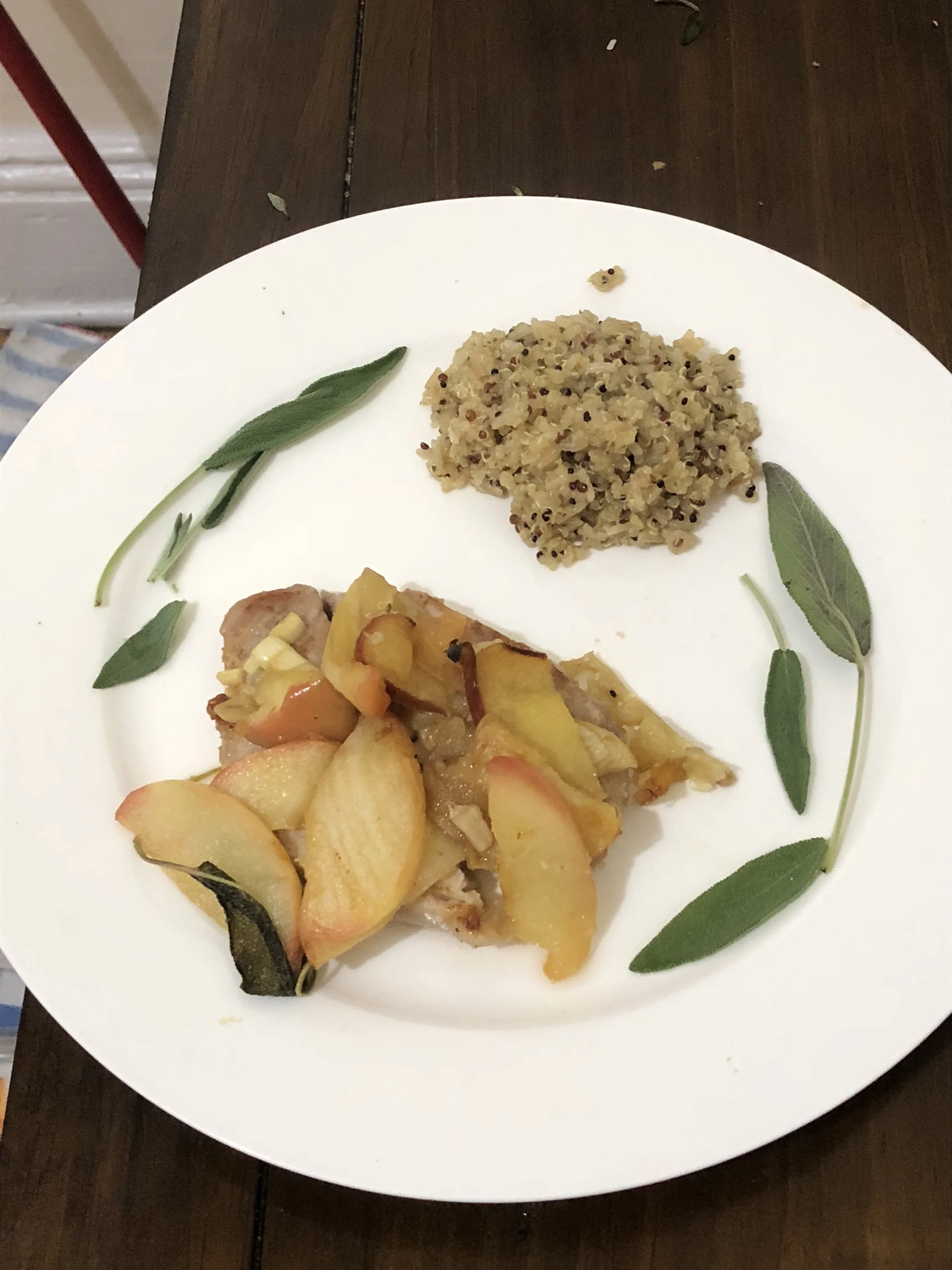 Suggested Serving: with quinoa and garnished with sage leaves.