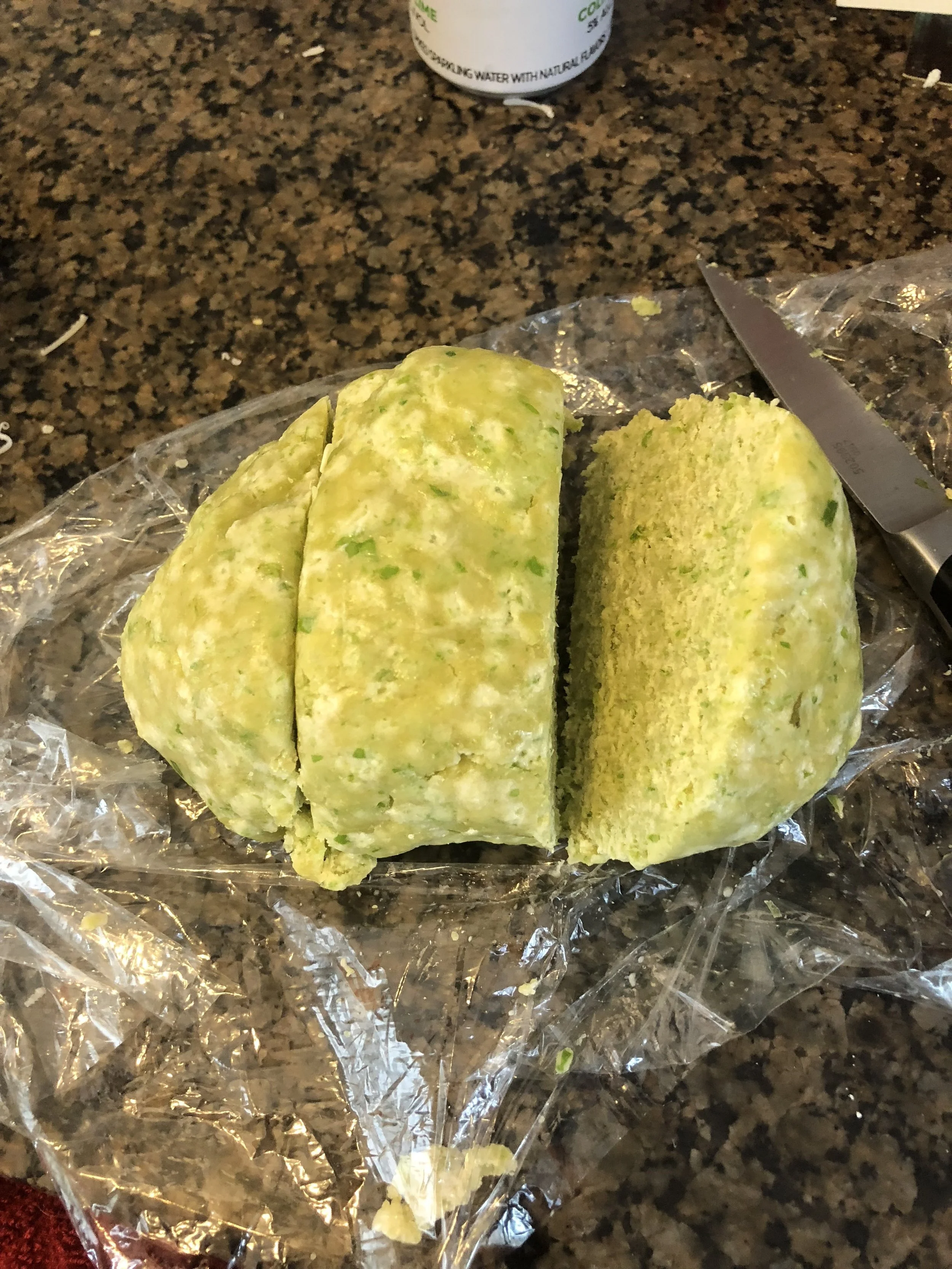 Cut the dough into thirds